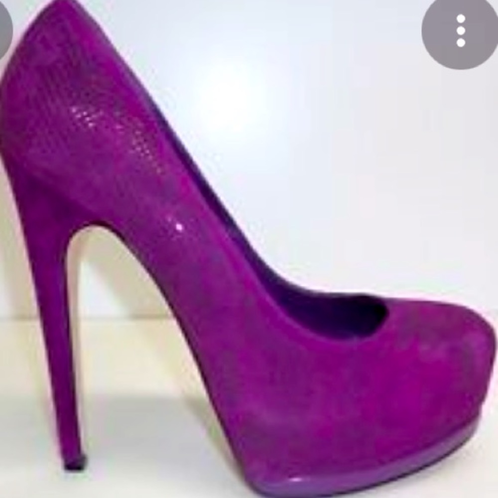 Sexy mesh purple high heels